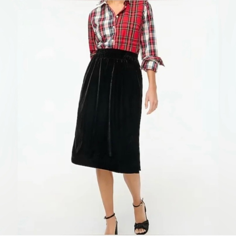 NWT J Crew Women’s Velvet Pull On Skirt Size L